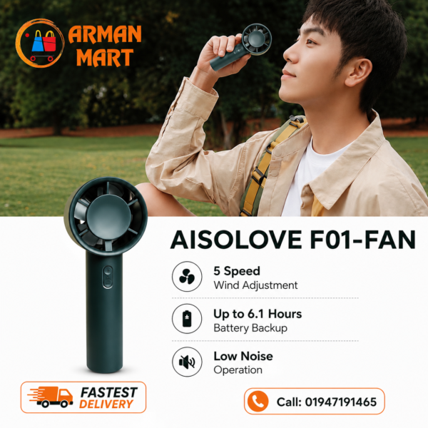 AISOLOVE F01 Portable Rechargeable Fan